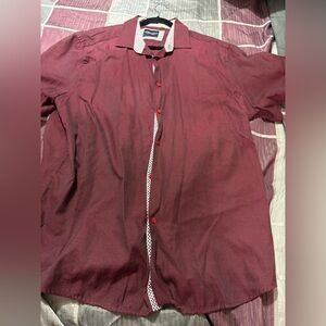 Bundle 3 for $15. Stylish Azaro Uomo Maroon Button-Down Shirt. Size 2xl.